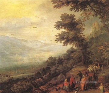 Jan Brueghel el Viejo Painting - Reunión de gitanos en el bosque flamenco Jan Brueghel el Viejo